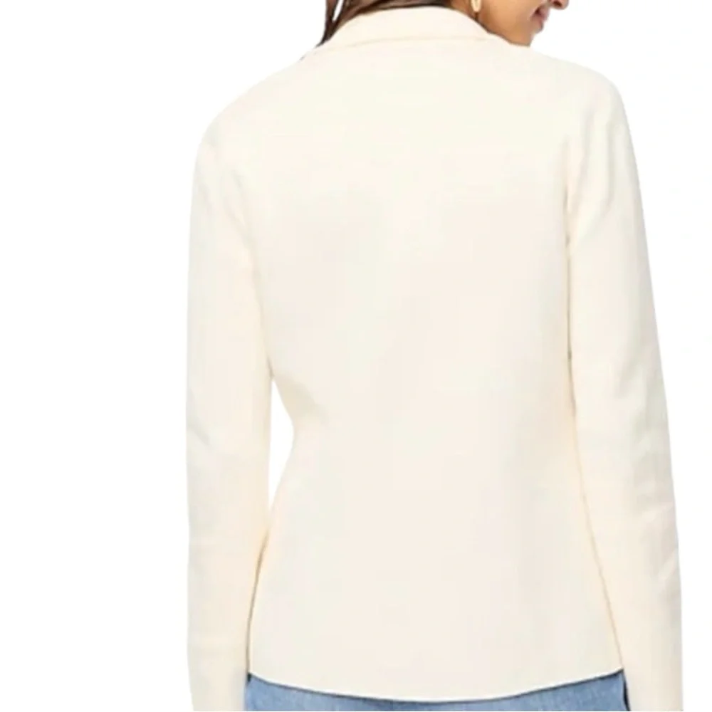 J. Crew Factory Schoolboy Sweater Blazer Ivory Single Button Women’s Large - Picture 2 of 10